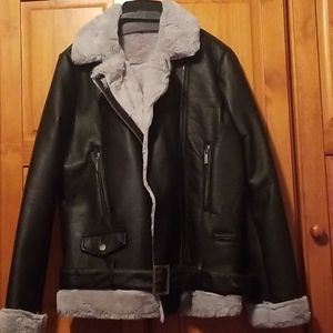 Black outerwear jacket